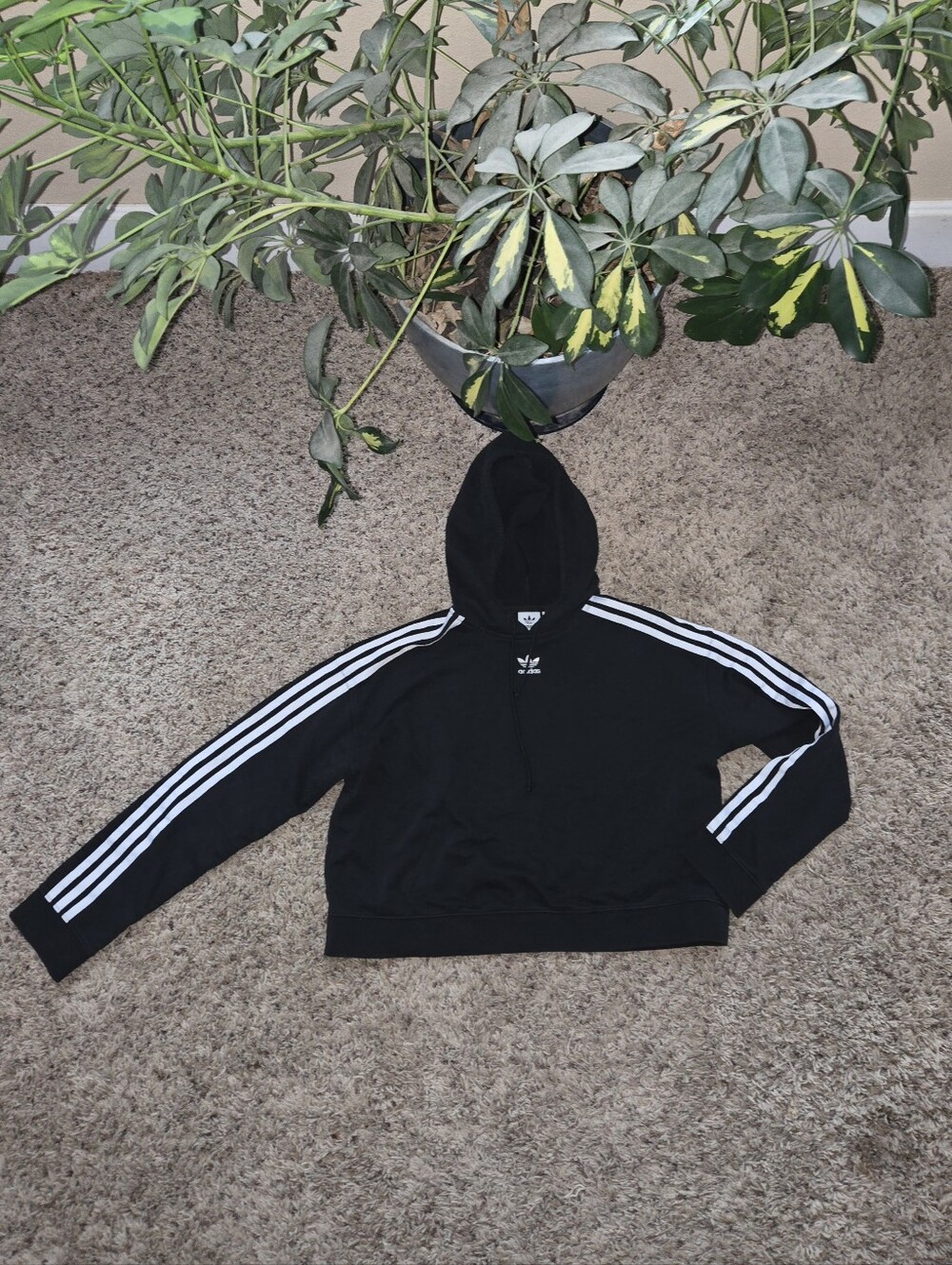 Adidas Cropped Pullover Hoodie